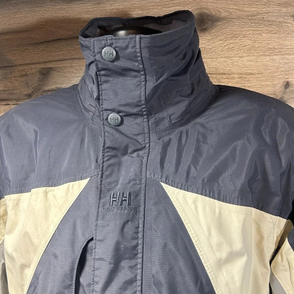 Helly Hansen Men M Parka Jacket Hooded Helly Tech 3 Waterproof‎ Navy